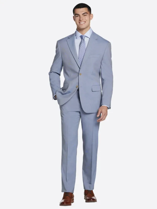 SuitsHeritage Men’s Blue Slim Fit 2 Piece Suit