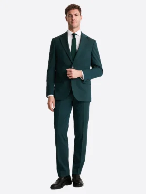 Men's Solid Light Blue Single Breasted Two Piece Suit Green