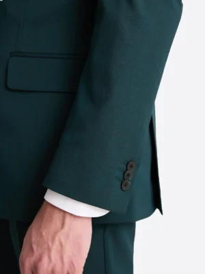 Men's Solid Light Blue Single Breasted Two Piece Suit Green Close