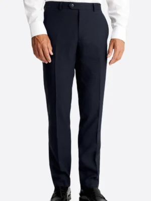 SuitsHeritage Men’s Solid Navy Double Breasted Slim Fit 2 Piece Suit Pant