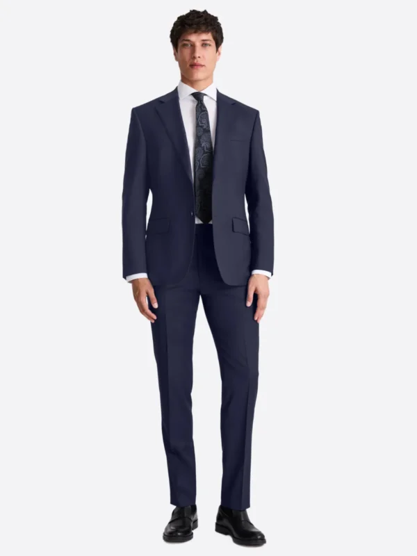 SuitsHeritage Men’s Solid Navy Regular Fit 2 Piece Suit