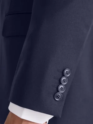 SuitsHeritage Men’s Solid Navy Regular Fit 2 Piece Suit Close