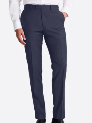SuitsHeritage Men’s Solid Navy Regular Fit 2 Piece Suit Pant