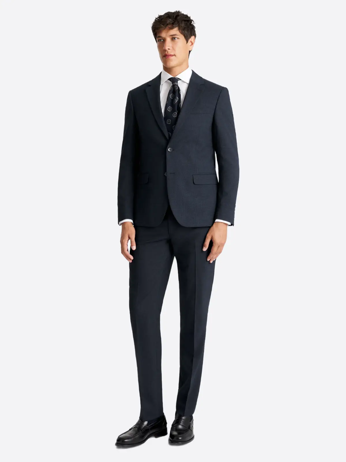 SuitsHeritage Men’s Solid Navy Slim Fit 2 Piece Suit SuitsHeritage Men’s Solid Navy Slim Fit 2 Piece Suit