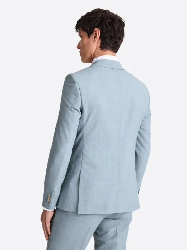 SuitsHeritage Men’s Solid Sky Blue Slim Fit 2 Piece Suit Back