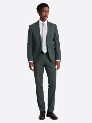 SuitsHeritage Men’s Textured Dark Green Slim Fit 2 Piece Suit