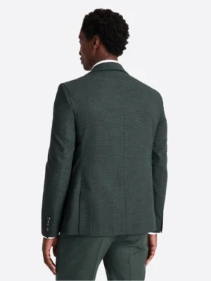 SuitsHeritage Men’s Textured Dark Green Slim Fit 2 Piece Suit Back