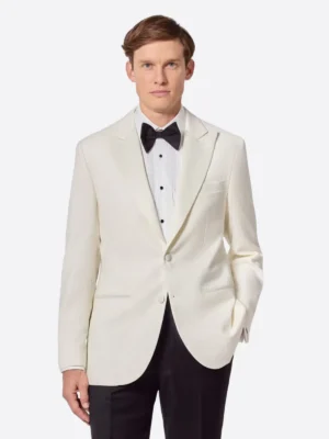 Shop The SuitsHeritage Men’s White Solid Regular Fit 2 Piece Tuxedo