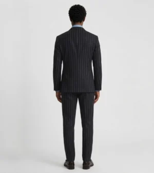Shop The Ashford Cotton Pinstripe Black Suit