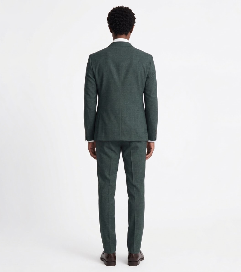 Shop The Ashford Cotton Textured Dark Green Suit