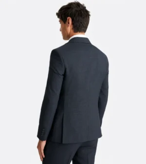 Shop The Brighton Solid Cotton Navy Suit