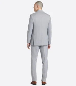 Shop The Brighton Solid Light Grey Cotton Suit Back Two