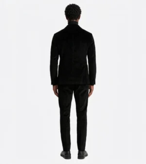Shop The Bromley Corduroy Solid Black Suit Back