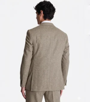 Shop The Harrington Wool Donegal Khaki Suits Back