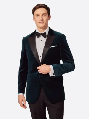 Shop The SuitsHeritage Men’s Dark Teal Velvet Slim Fit 2 Piece Tuxedo