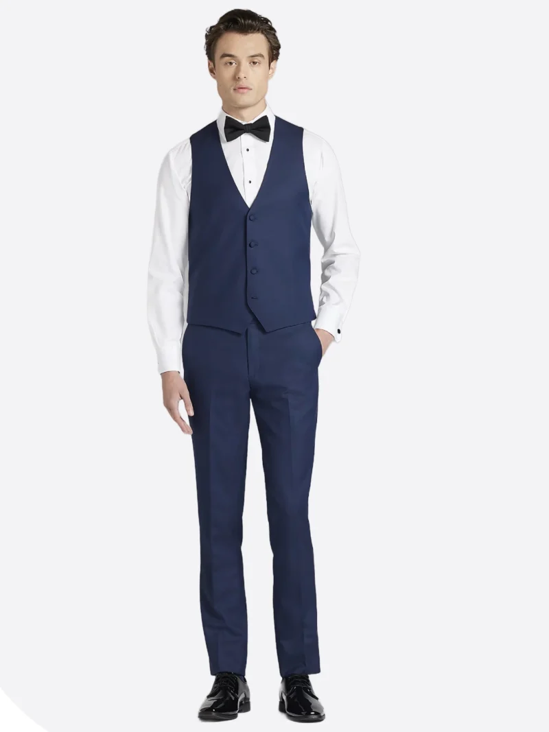 Shop The SuitsHeritage Men’s Blue Solid Slim Fit 3 Piece Tuxedo