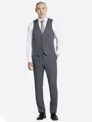 Shop The SuitsHeritage Men's Plain Dark Grey Regular Fit 3 Piece Suits