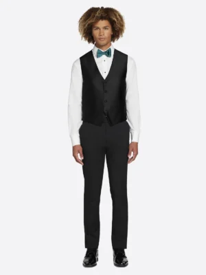 Shop The SuitsHeritage Men’s Plain Black Slim Fit 3 Piece Tuxedo