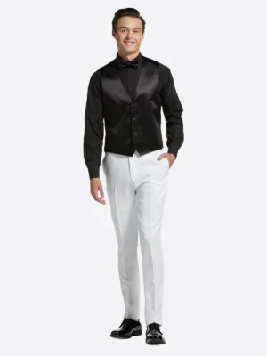 Shop The SuitsHeritage Men’s Off White Solid Regular Fit 3 Piece Tuxedo