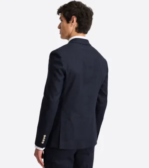 Shop the Bromley Cotton Solid Dark Navy Suit Back