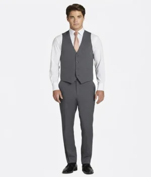 Suit Heritage Men’s Grey Big And Tall 3 Piece Suits vest