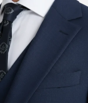 Ashford Cotton Check Blue Suit Collar