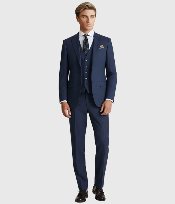 Ashford Cotton Check Blue Suit Fronts