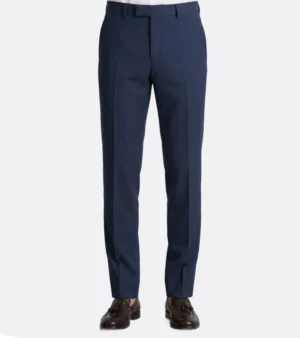 Ashford Cotton Check Blue Suit Pant