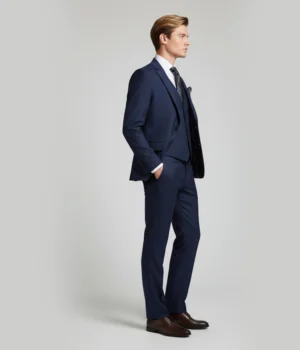 Ashford Cotton Check Blue Suit Side