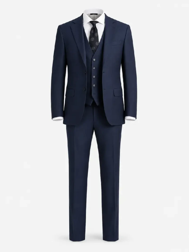 Ashford Cotton Check Blue Suit ghost mannequin - Suitheritage