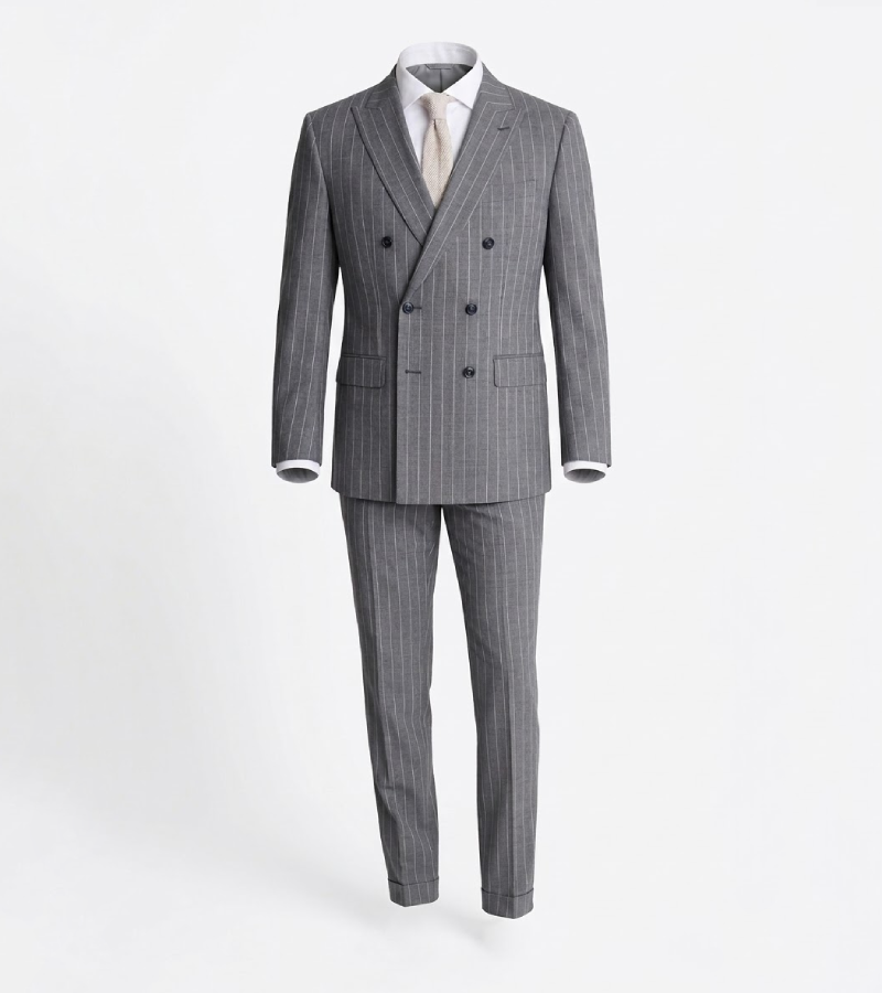 Ashford Cotton Grey Pinstripe Suit