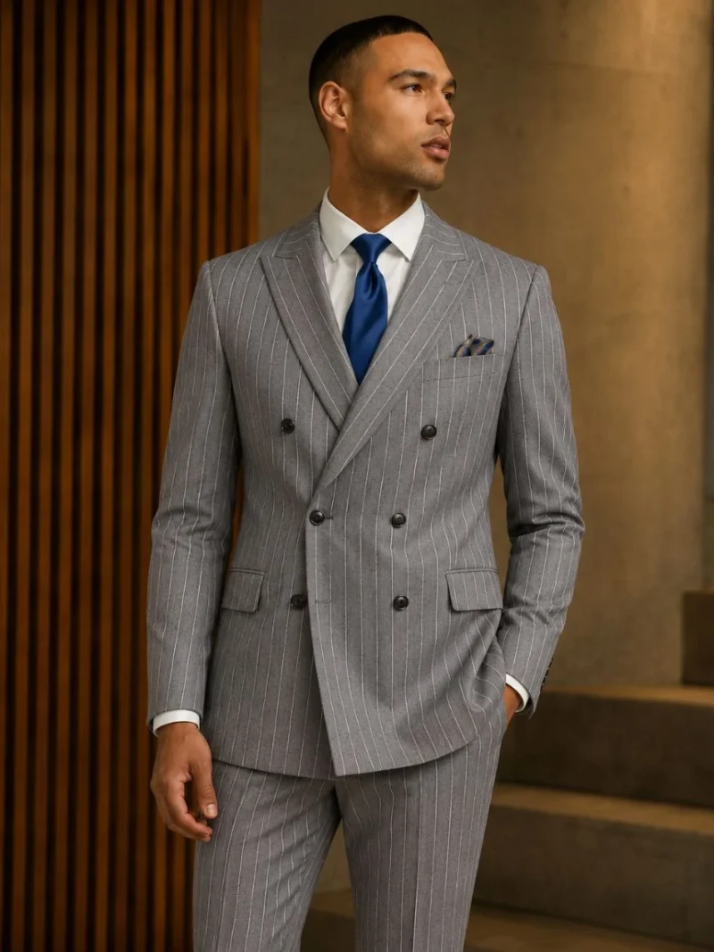 Ashford Cotton Grey Pinstripe Suit