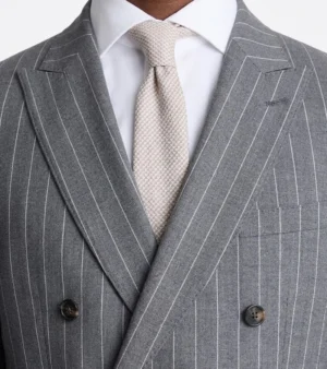 Ashford Cotton Grey Pinstripe Suit Collar