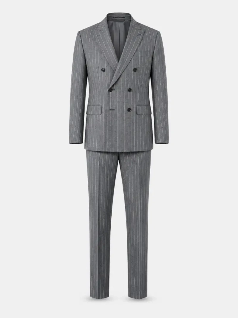 Ashford Cotton Grey Pinstripe Suit Ghost Mannequin - Suit Heritage