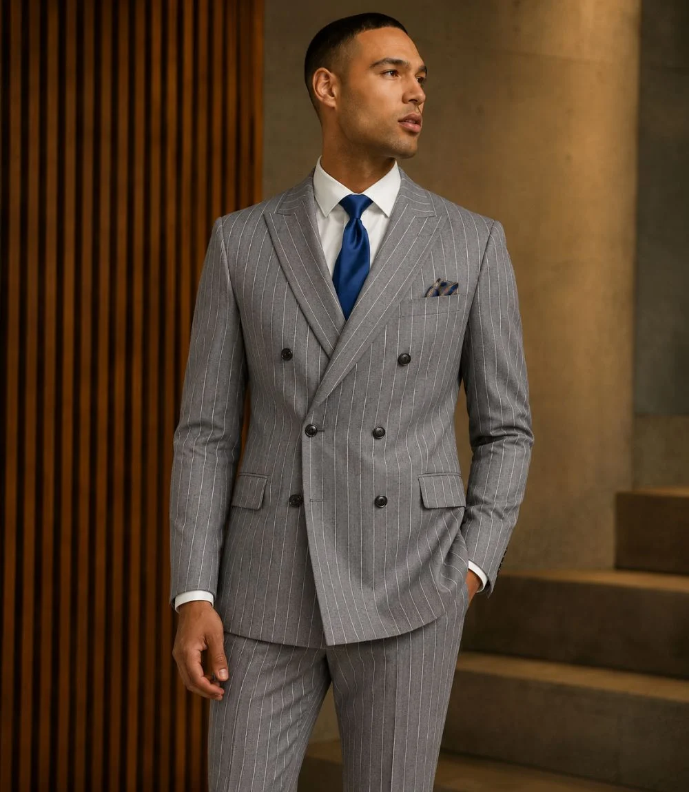 Ashford Cotton Grey Pinstripe Suit