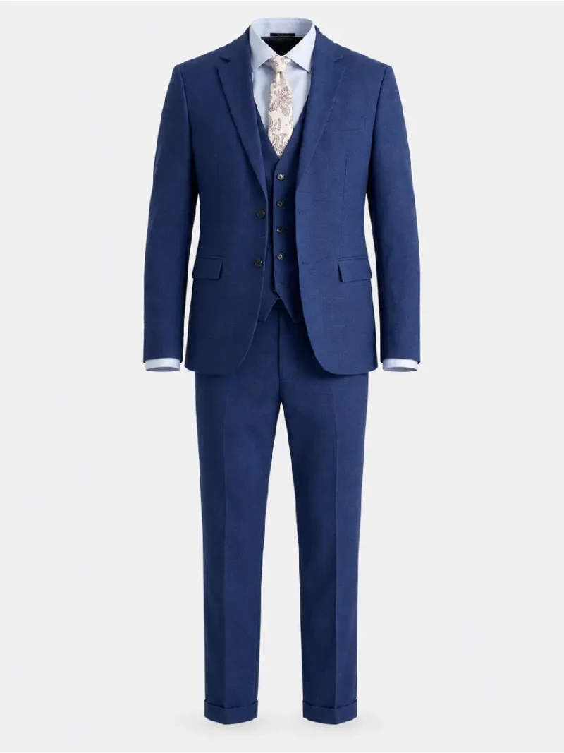 Ashford Cotton Textured Blue Suit Ghost Mennequin
