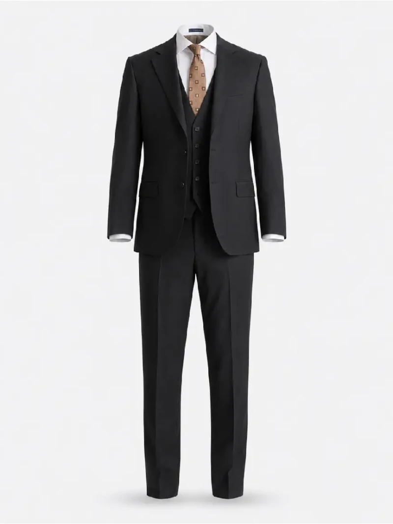 Ashford Cotton Twill Black Suit Front