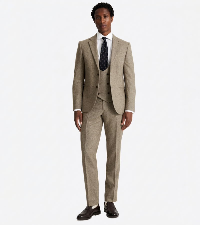 Ashford Cotton Twill Brown Suit Front