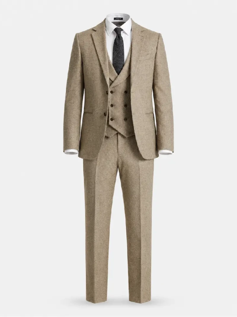 Ashford Cotton Twill Brown Suit Ghost Mannequin
