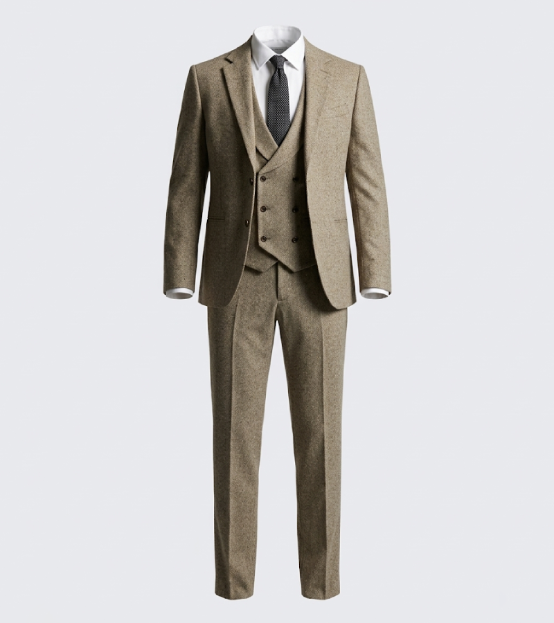 Ashford Cotton Twill Brown Suit
