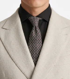 Ashford Cotton Twill Cream Suit Collar
