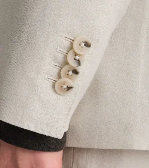 Ashford Cotton Twill Cream Suit Cuffs