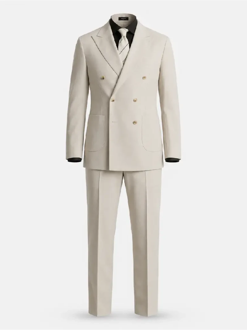Ashford Cotton Twill Cream Suit Ghost Mannequin
