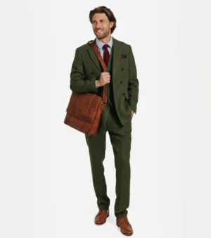 Bellington Tweed Windowpane Green Suit Front