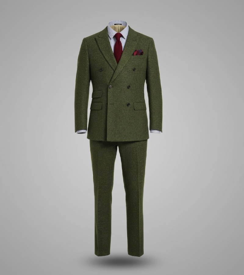 Bellington Tweed Windowpane Green Suit