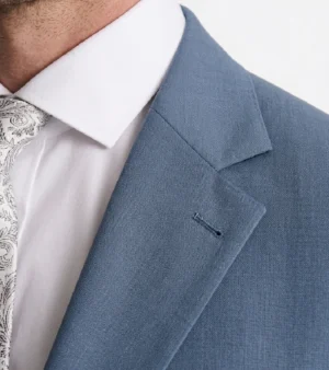 Brighton Cotton Blue Solid Suit Collar