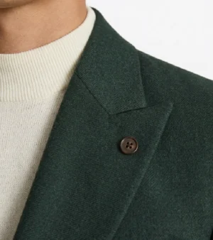 Brighton Cotton Dark Green Solid Suit Collar