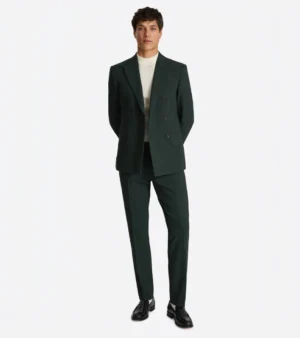 Brighton Cotton Dark Green Solid Suit Front