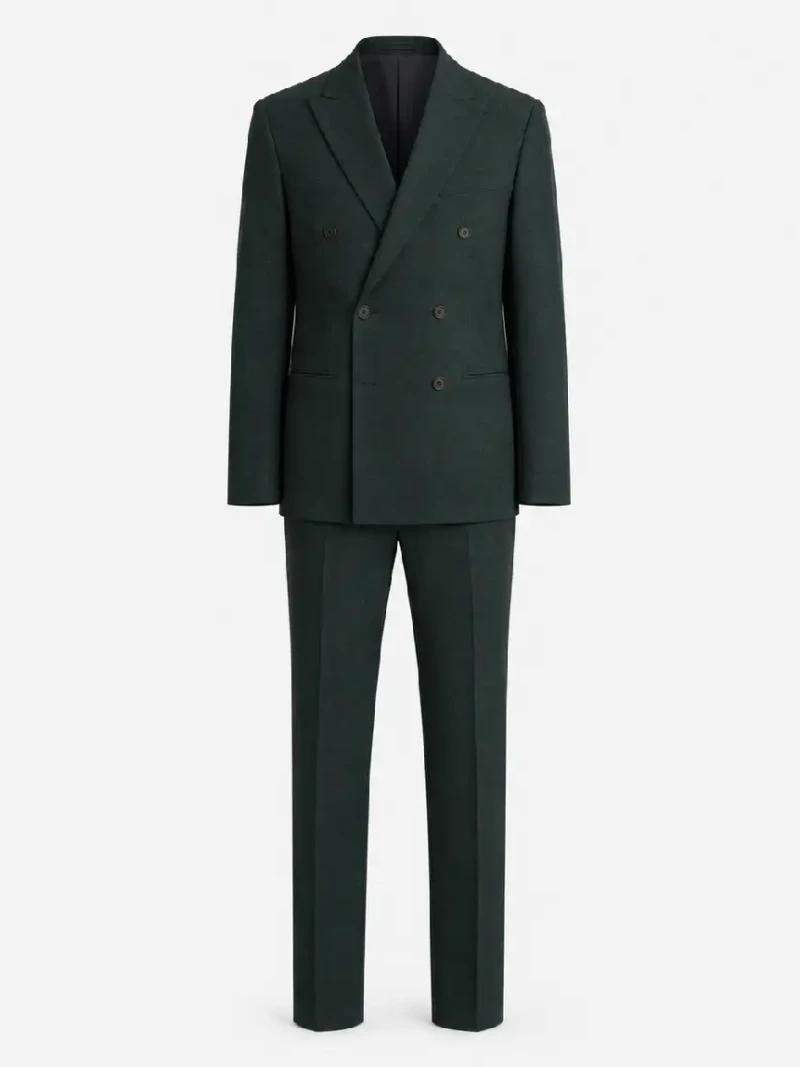 Brighton Cotton Dark Green Solid Suit Ghost Mannequin