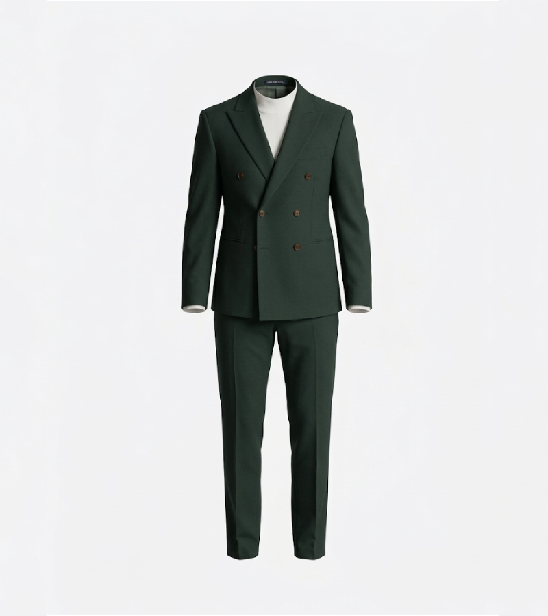 Brighton Cotton Dark Green Solid Suit